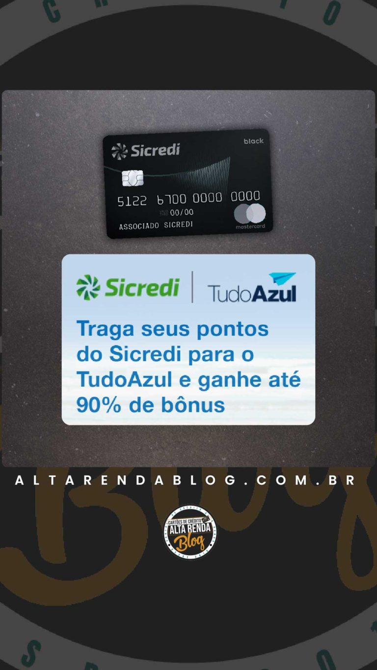 Traga seus pontos do Sicredi para o Tudo Azul e ganhe até 90 de bônus