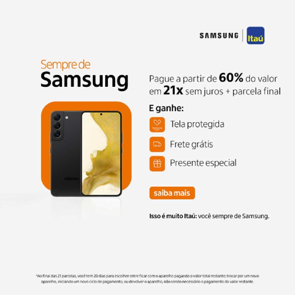 Itaú lança programa Sempre de Samsung; é possível ter celulares