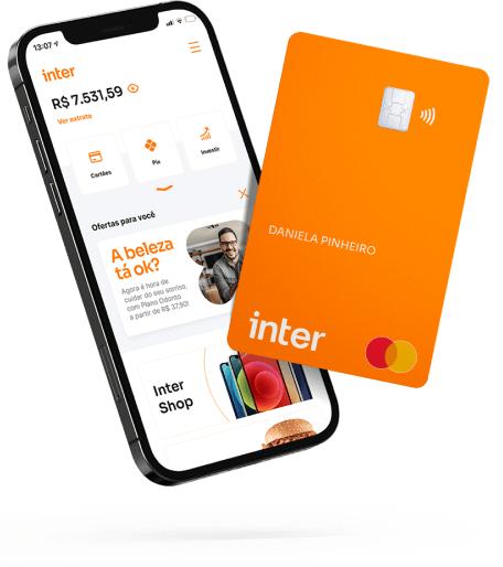 Inter zera exigência para emissão gratuita de cartão físico da conta global