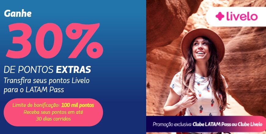 Transfira os pontos da Livelo para Latam…