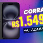 INCRÍVEL! R$ 1.549 OFF no iPhone 16 (128 GB) Preto – Aproveite na Black Friday