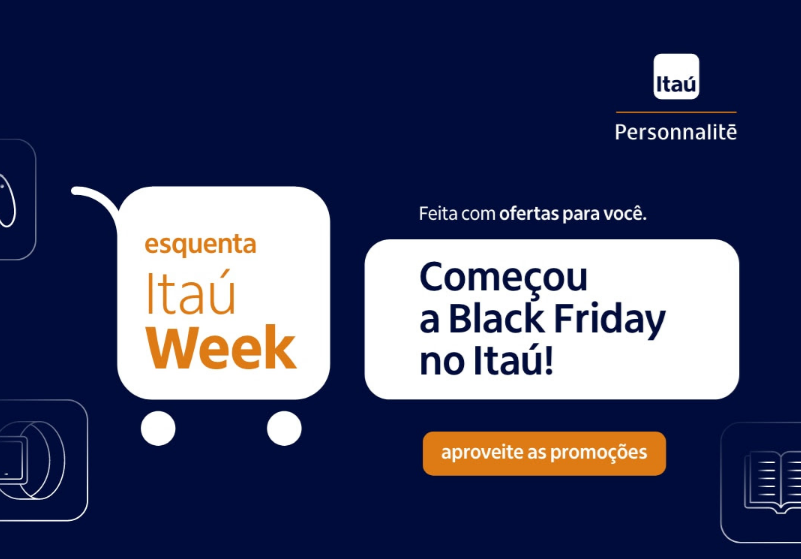 Itaú Week Personnalité liberando R$ 50,00 desconto para clientes convidados e ainda em 18x sem juros