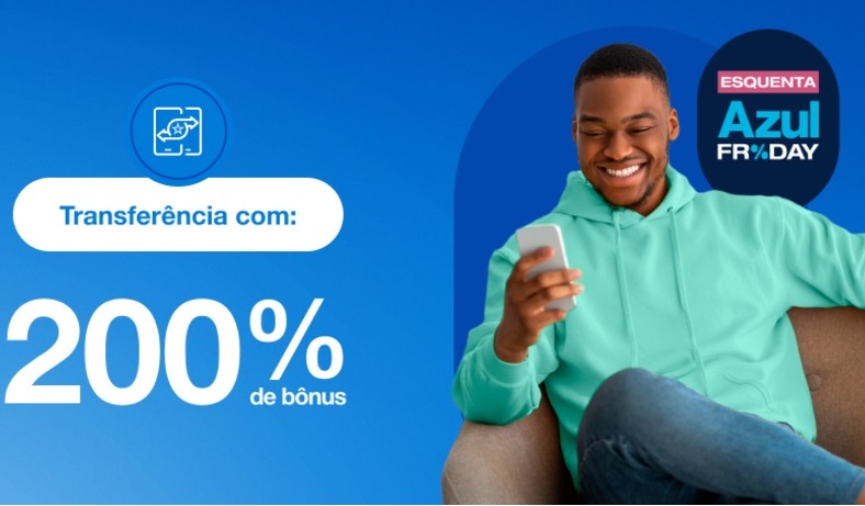 Boomerang Azul! Transfira os pontos para outra conta Azul com 200% de bônus de volta