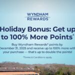 Wyndham Rewards com 100% de bônus na compra de pontos no mês de dezembro