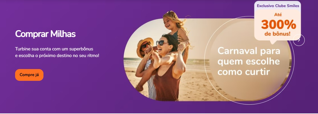 Compre milhas Smiles e ganhe até 300% de bônus