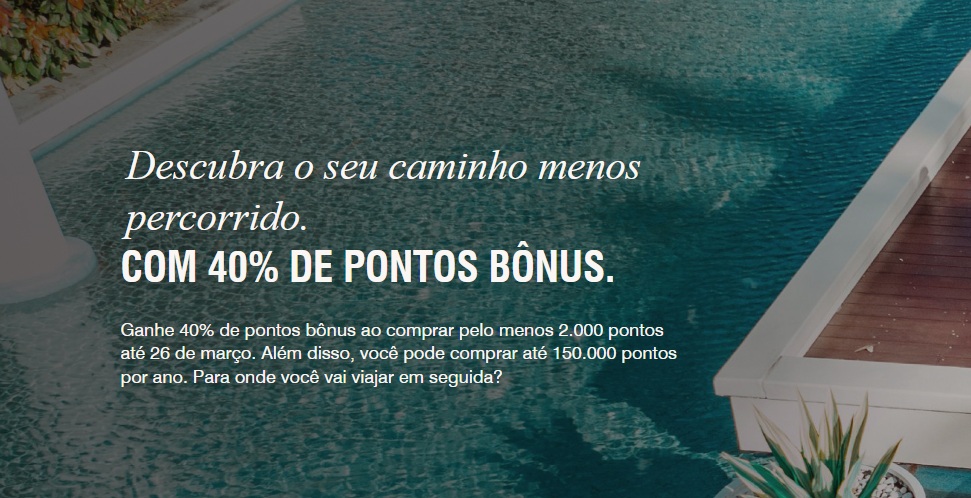 Compre Milhas Marriott Bonvoy com até 40% de bônus