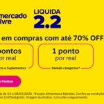 Liquida 2.2 Mercado Livre e Livelo! até 2 pontos por real