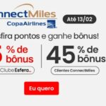 Transfira os pontos Esfera para ConnectMiles ( Copa Airlines) e ganhe 65% de bônus