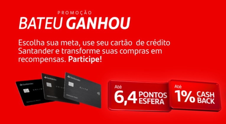 Liberado a promoção Bateu Ganhou 2026 Santander