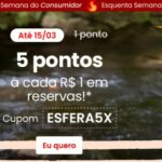 Faça sua reserva com Esfera e Hoteis.com, ganhe 5 pontos a cada R$ 1