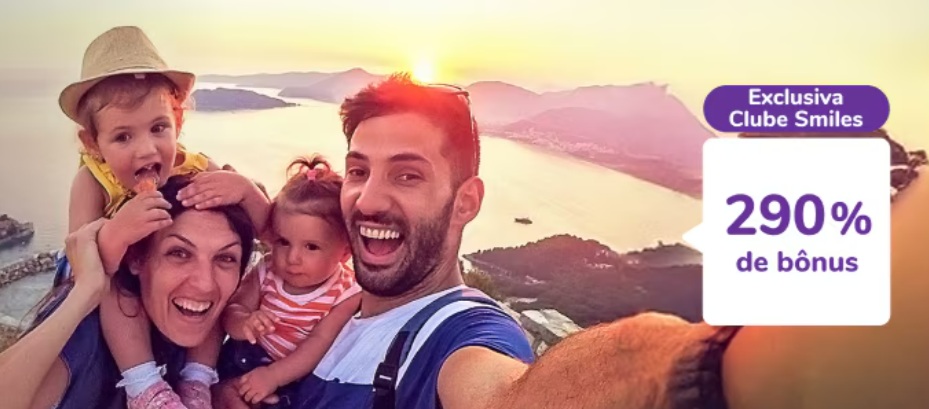 transferência de milhas entre contas smiles com até 290% de bônus