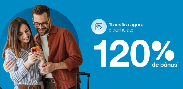 TRansfira os pontos dos bancos para azul com até 120% de bônus