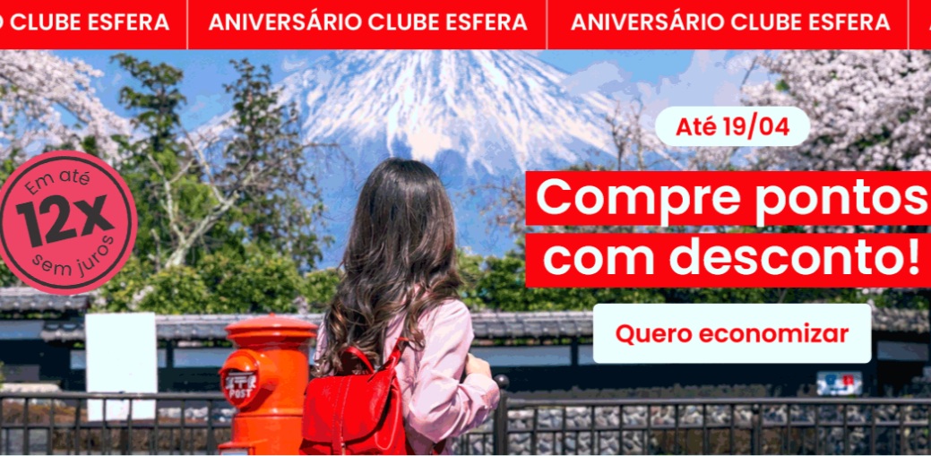 Último dia! Compre milhas Esfera com 55% usando cupom