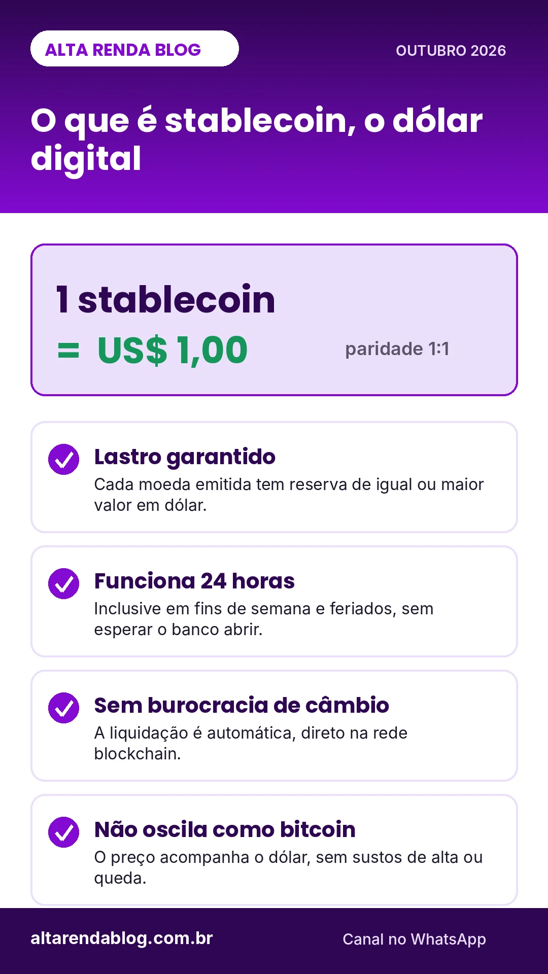 O que é stablecoin: uma moeda digital que vale sempre um dólar e funciona 24 horas