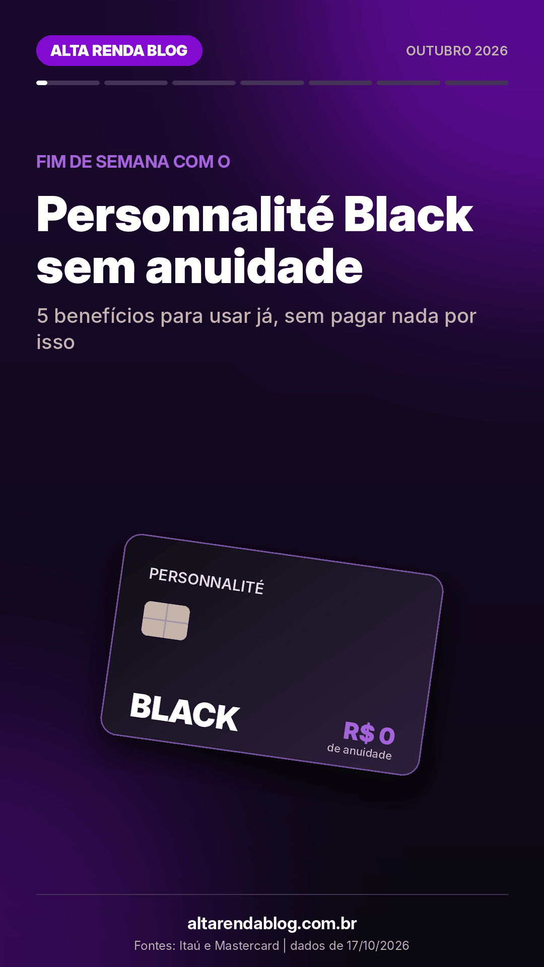 Cinco benefícios do Itaú Personnalité Black sem anuidade para usar no fim de semana