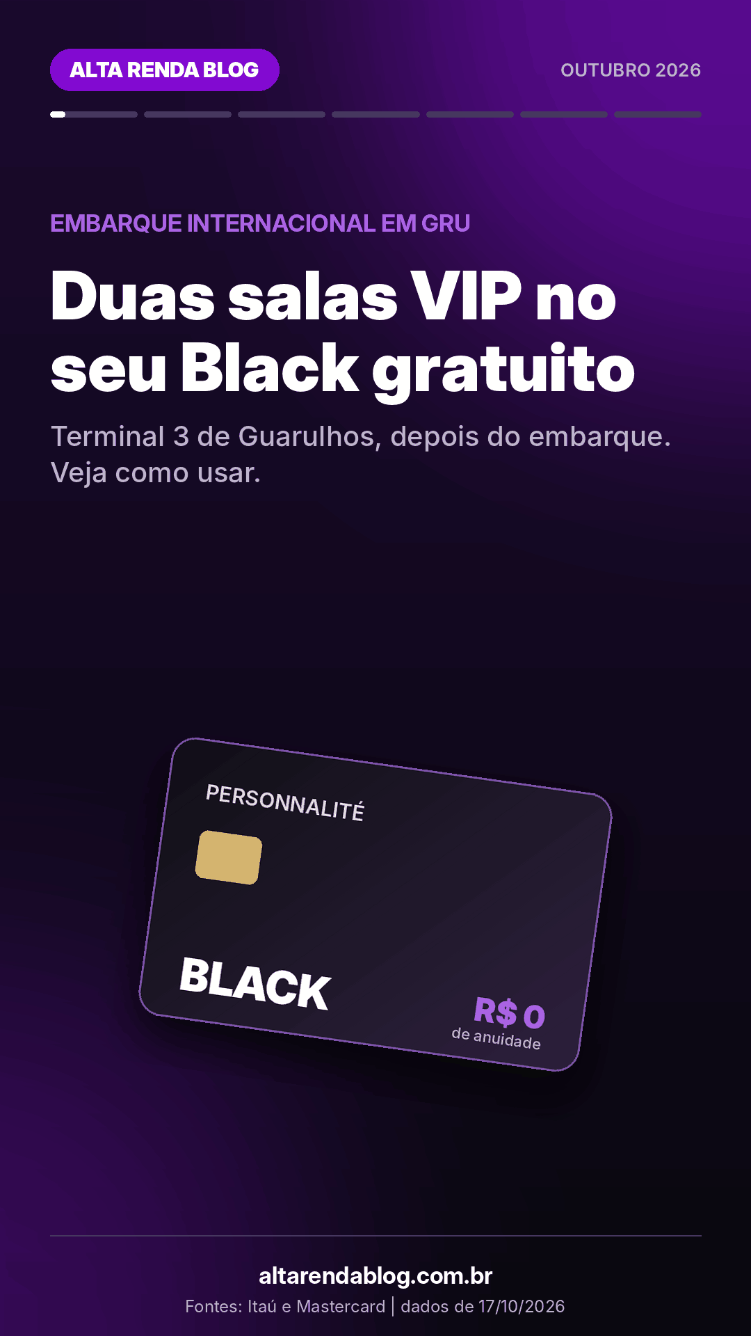 Passo a passo para usar as salas VIP Mastercard em Guarulhos com o Personnalité Black